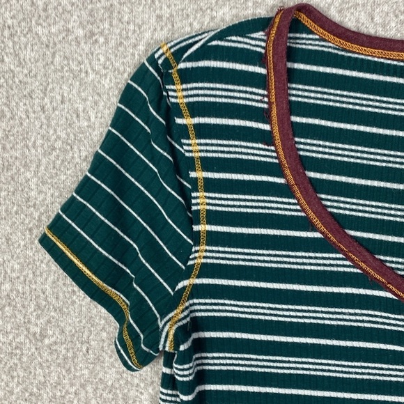 Nobo Henley Y2K soft ribbed jersey knit forest green bodycon Bella Swan - Picture 6 of 10